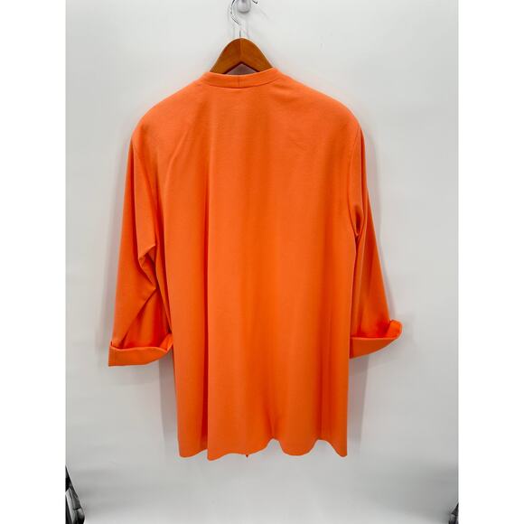 LOUIS FERAUD Vintage Orange Cashmere Wool Button Long Jacket & Blouse Set  // 8 - Picture 5 of 11